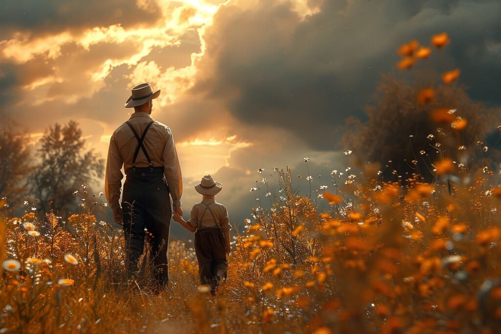 Bosquejo instruye al niño en su camino
