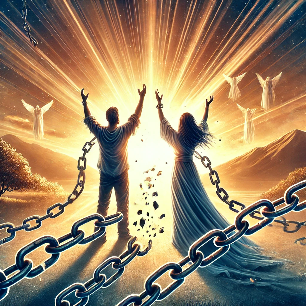 Prédica cristiana rompiendo cadenas